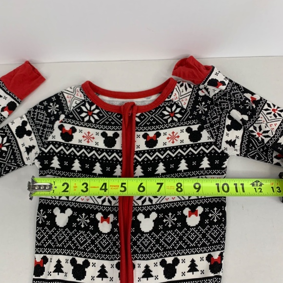 Girls Disney Little Sleepies Minnie Mouse fair isle zippy 1 piece pajama & tote - Picture 8 of 16